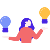 mujer eligiendo entre dos ideas mujer eligiendo entre dos ideas