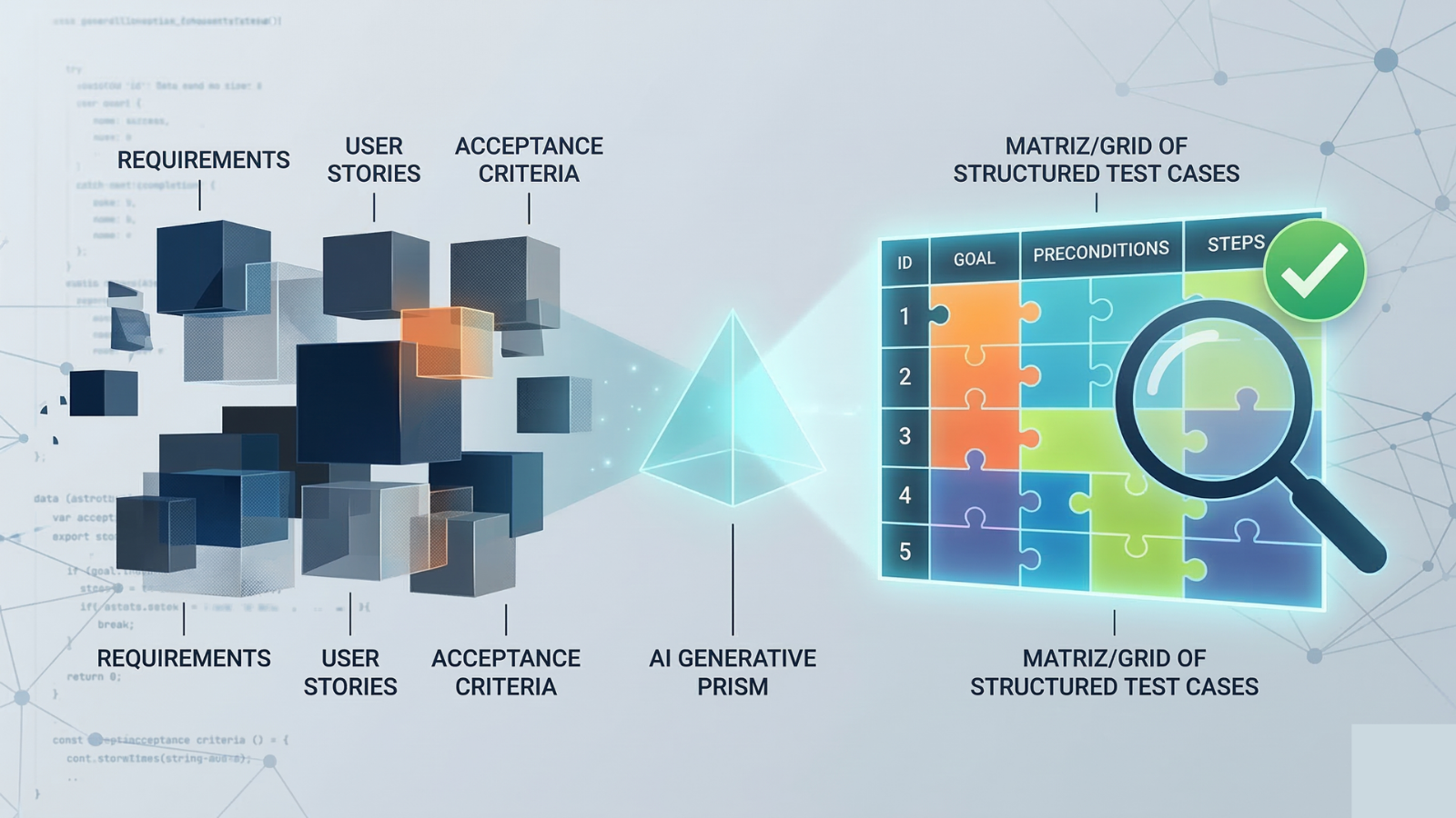 IA para generar casos de prueba desde requisitos: plantilla y workflow